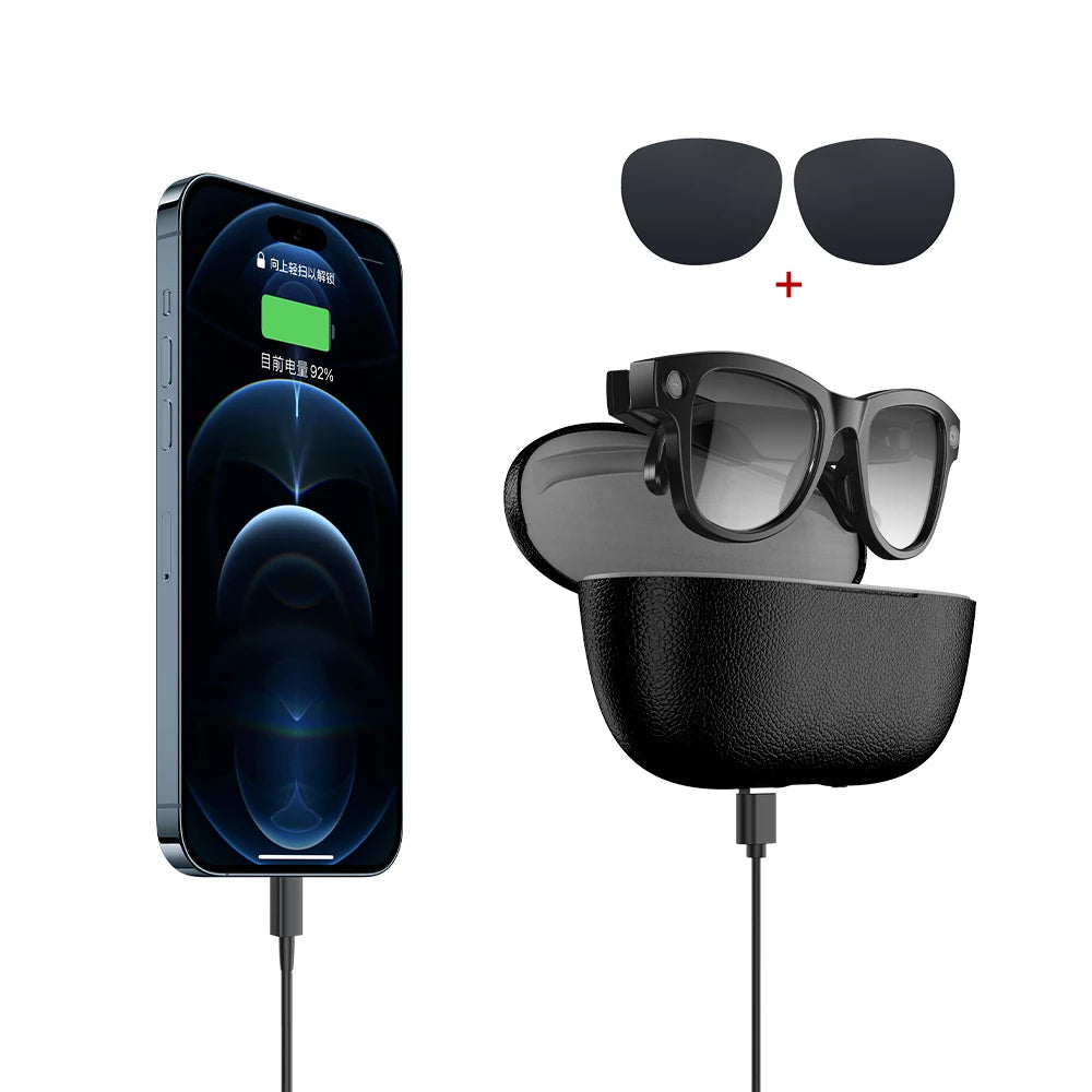 US Stock GS5 MAX AI Smart Glasses 8MP Camera GPT Translation Charging Case Wifi Transfer Music Palayer Smart Sunglasses 2026