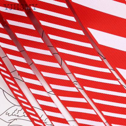 Christmas Ribbon Red White Stripes 5 Yards, Red White Candy Cane, Garland, Gifts, Wrapping, Wreaths, Bows