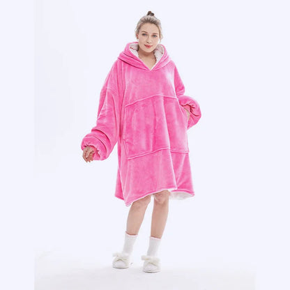 Sublimation Winter Pajamas Warm Hooded Blankets Wearable Blanket Oodie Oversized Hoodie Sherpa Custom Blanket Hoodie Oversized