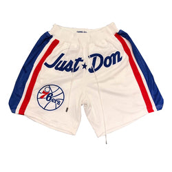 Embroidery Basketball Shorts Retro Sweat Vintage Bulls Magic Heat All Star Basketball Wear Shorts Zipper Pockets Just Men Don