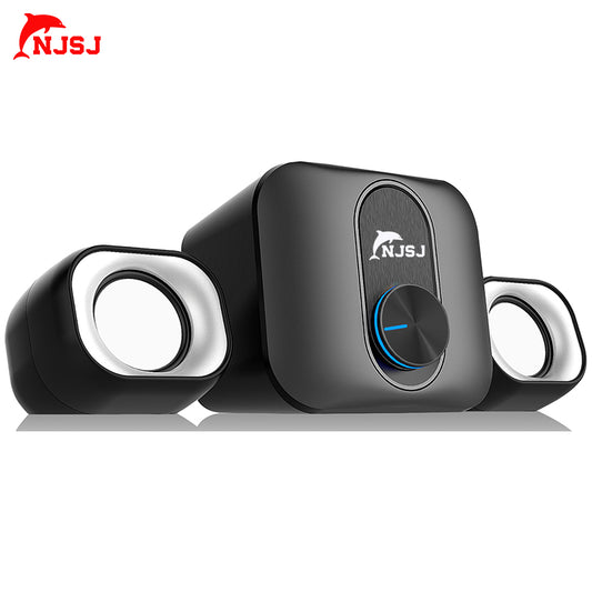 NJSJ 3W 2.1 RGB Computer Speaker With Subwoofer Great for Multimedia Laptop or PC Computers Perfect for Music Movies and Gaming