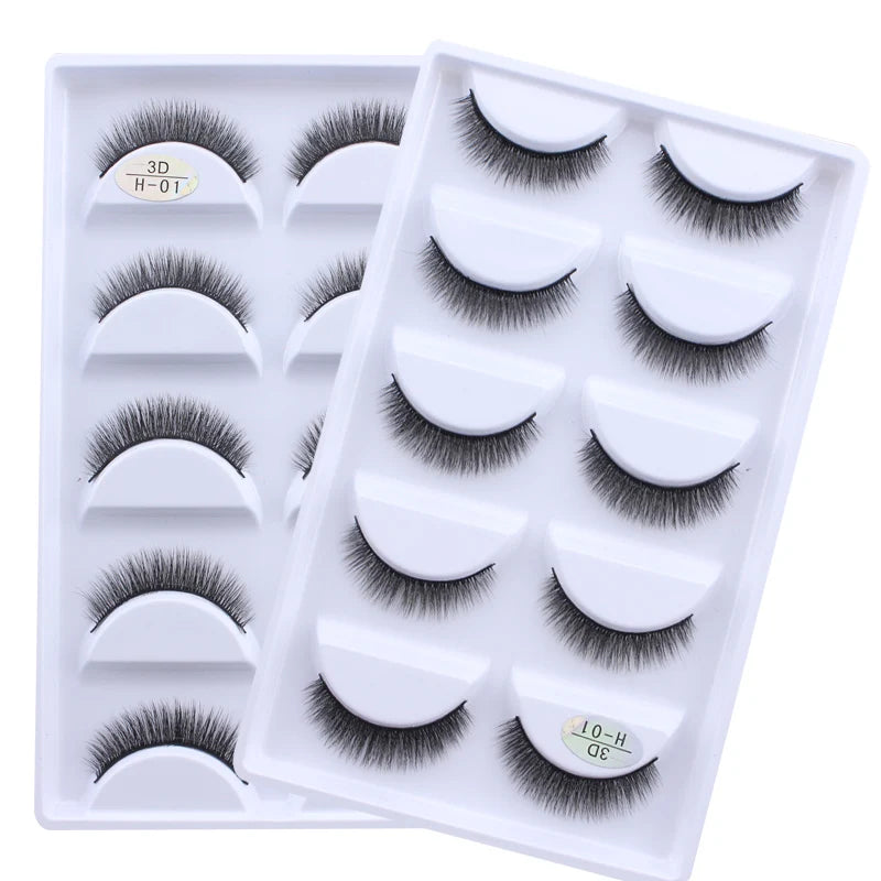5 Pairs Multipack Faux 3D Mink Hair False Eyelashes Handmade Fluffy Long Lashes Nature Long Eye Makeup Tools Eye Lashes H13/S19