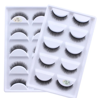5 Pairs Multipack Faux 3D Mink Hair False Eyelashes Handmade Fluffy Long Lashes Nature Long Eye Makeup Tools Eye Lashes H13/S19