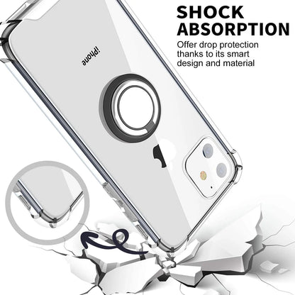 Ring Holder Shockproof Soft TPU Back Case for iPhone 16 17 15 14 SE 3 2nd 2020 12 13 Mini 11 Pro Max X XR XS 5 6 7 8 Plus