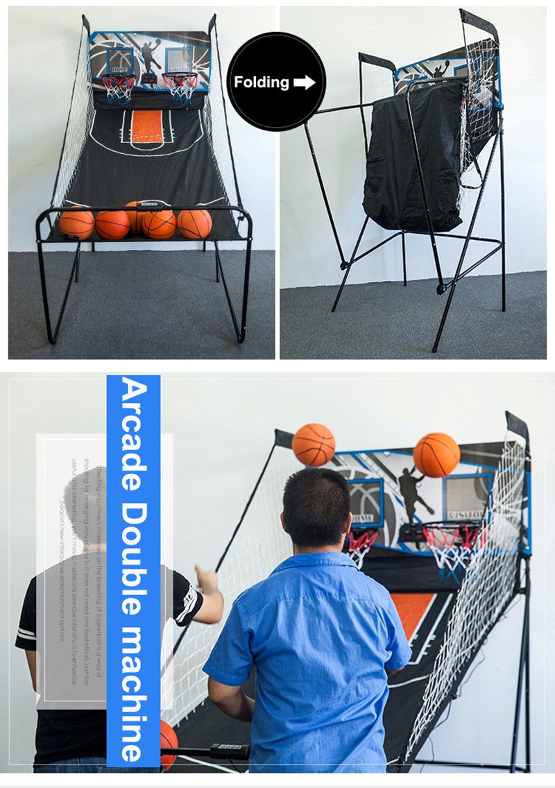 Arcade Foldable Double Shoot Basketball Game Machine for Two Players