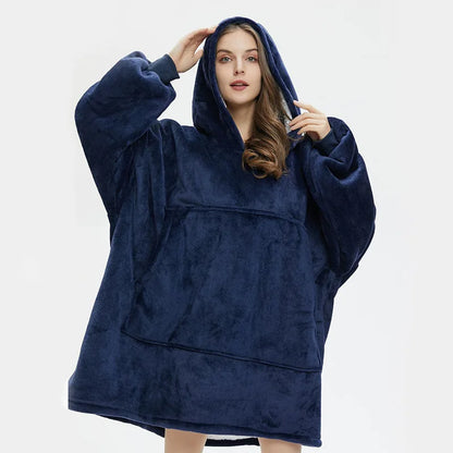 Sublimation Winter Pajamas Warm Hooded Blankets Wearable Blanket Oodie Oversized Hoodie Sherpa Custom Blanket Hoodie Oversized