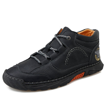 2022 New Arrivals Large Size Genuine Leather Men's Casual Shoes Ankle Luxury Mens Shoes 2022 Slip-On