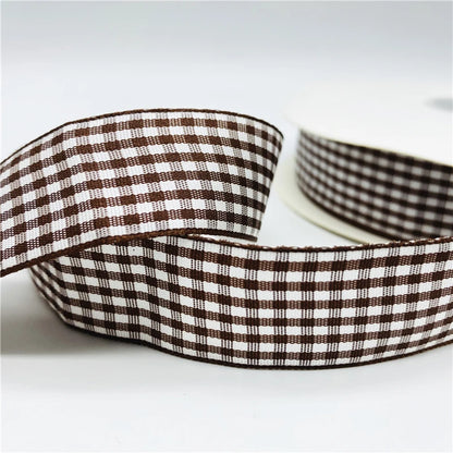 5yards/Lot 25mm Plaid Ribbon Christmas Decor Ribbon for Handmade Design Christmas Decoration DIY Gift Wrapping