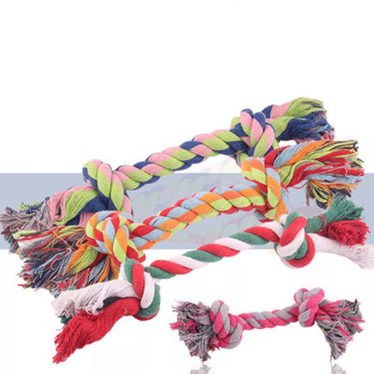 1 Pcs Dog Toys Puppy Bone Cotton Chew Knot Toy Durable Braided Rope Cat Dog Training Toys Pet Supplies Multi-Size