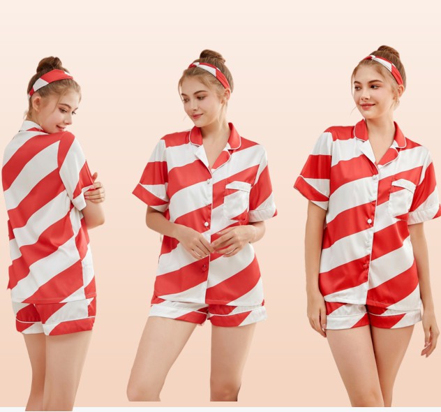 Holiday Cotton Pajamas Red and White Striped Christmas  Pajamas for Family