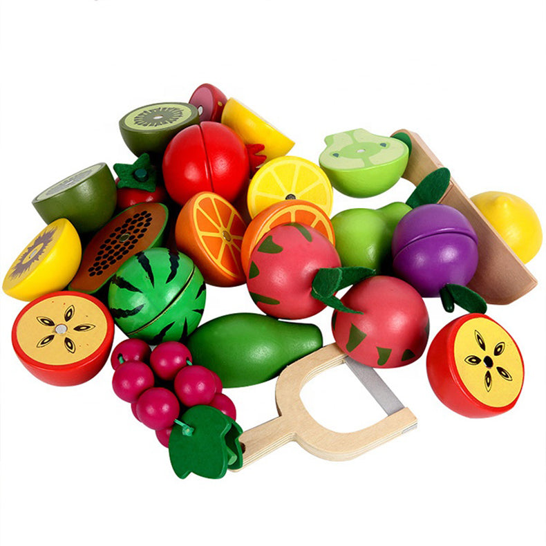 Baby Toys 2-4 Year Simulation Wooden Fruit Vegetable Food Cutting Pretend Play Preschool Kids Toys 2023 Educational Toy