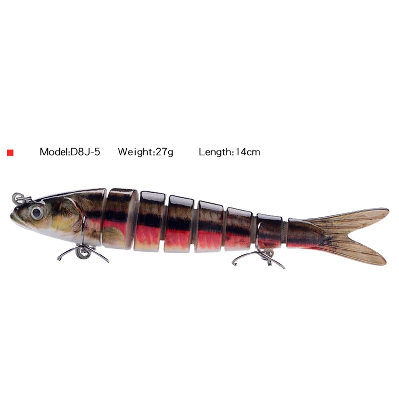 Fishing Bait Sinking Wobblers Fishing Tools 14cm28g17g Fishing LurefiShing Gaccessories  8 Segment Hard Lures for Fishing Lure