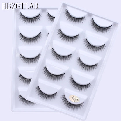 5 Pairs Multipack Faux 3D Mink Hair False Eyelashes Handmade Fluffy Long Lashes Nature Long Eye Makeup Tools Eye Lashes H13/S19