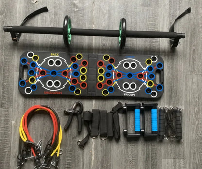 Multi-Functional Home Workout Equipment ABS Foldable Fitness Floor Chest Muscle Exercise Pushup Bar Arm Strength Board Black