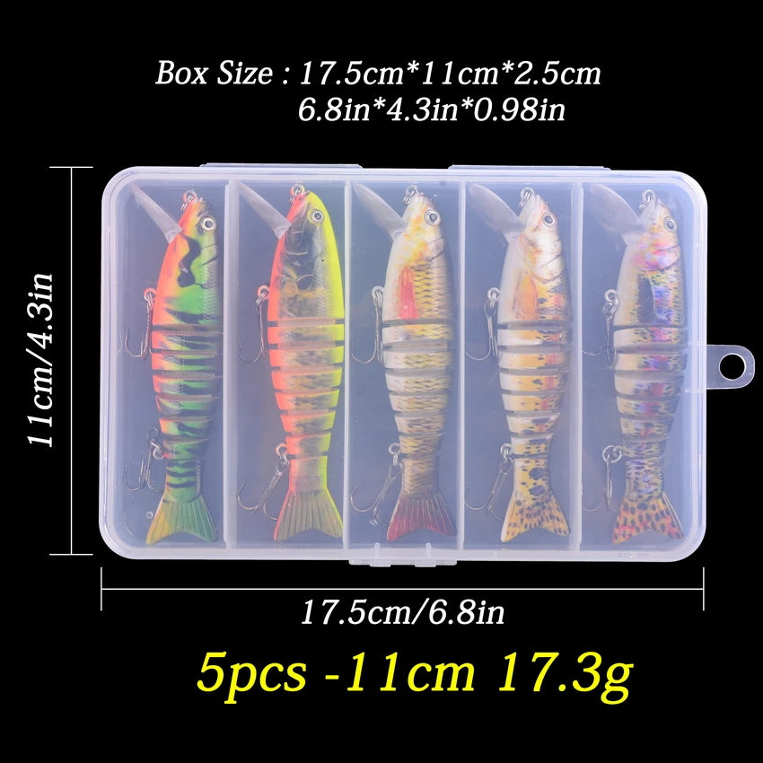 5pcs/Box 100mm Floating Popper Fishing Lure Set Artificial Hard Bait Lures Soft Rotating Tail Fishing Tackle Box