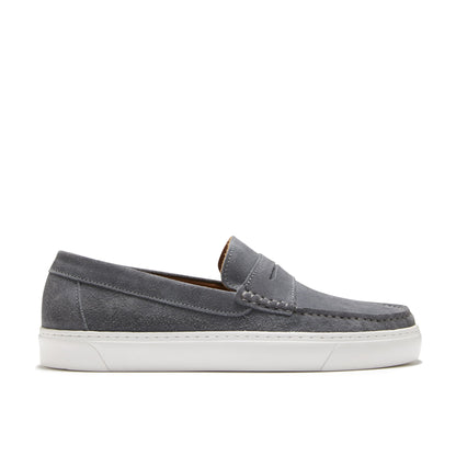 Slip-On Sneaker Loafers, Slate Grey Suede
