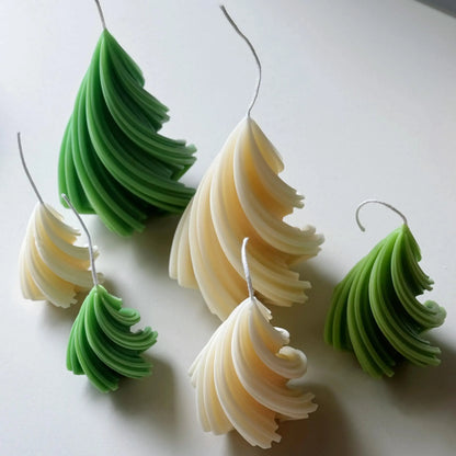 Swirling Christmas Tree Candles