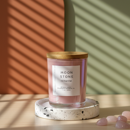 Energy Crystal Candle — Natural Soy Wax, Aromatherapy & Healing Crystals
