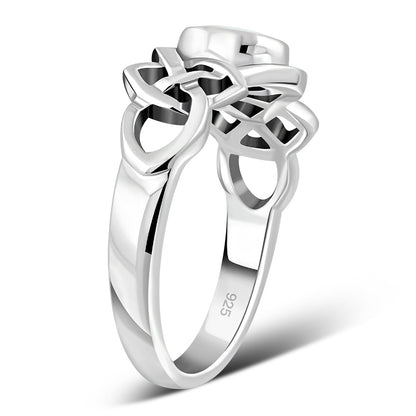Mother of Pearl Sea Shell Celtic Silver Ring
