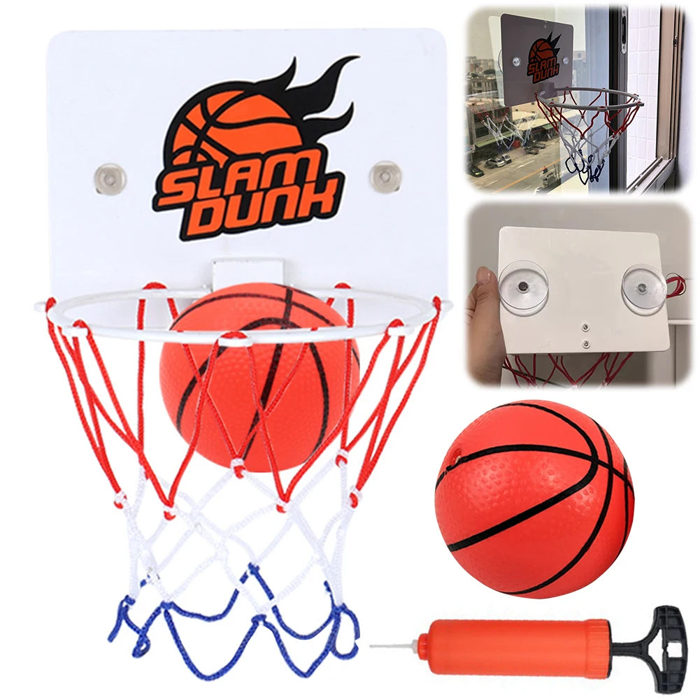 Suction Cup Basketball Hoop With 2 Balls Indoor Basketball Hoop Practice Basketball Hoop for Home Living Room