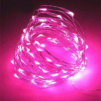 Battery Powered Copper Wire LED String Lights for Holiday Decoration