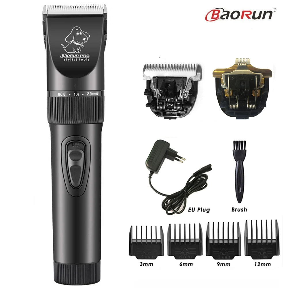 BaoRun P6 Professional Dog Hair Trimmer Rechargeable Pet Cat Grooming Clipper Shaver Low-Noise Electric Cutters Haircut Machine
