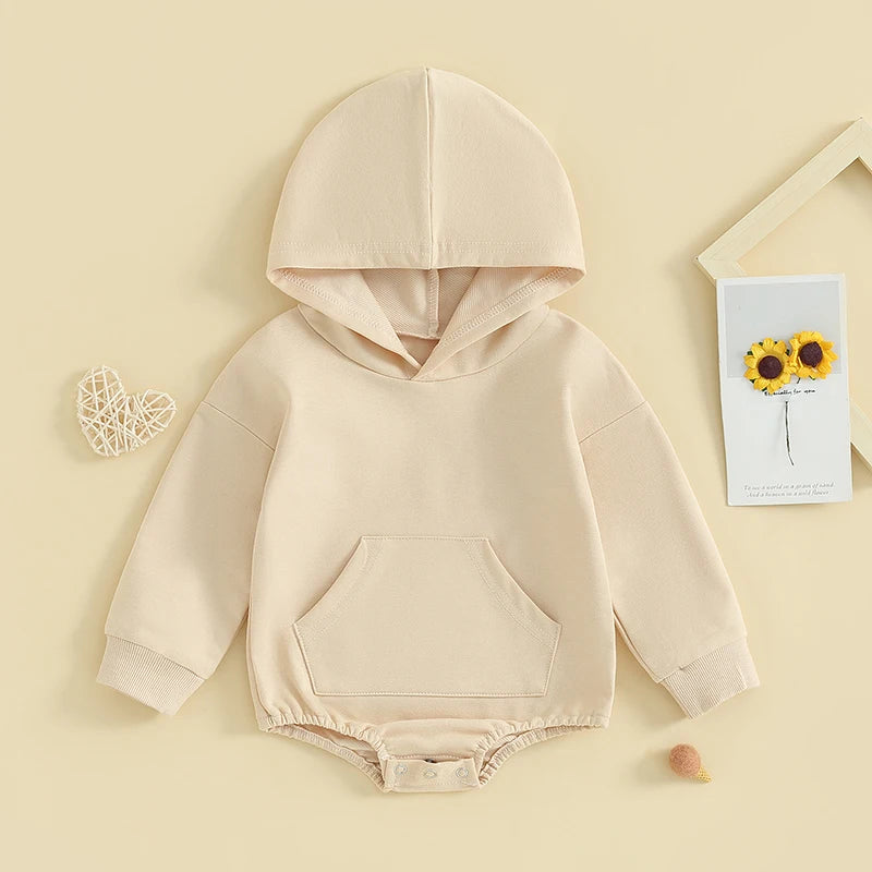 0-24months Baby Hooded Romper Long Sleeve