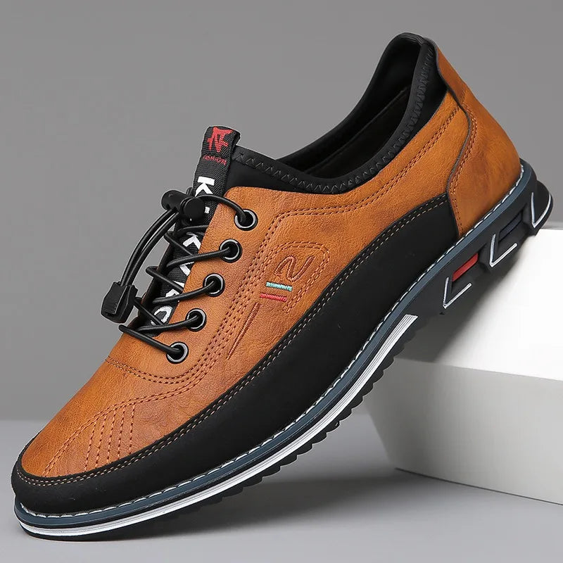 New Men's Leather Flat Casual Shoes Soft Sole Slip on Loafers Business Formal Shoes for Men Custom Casual Shoes