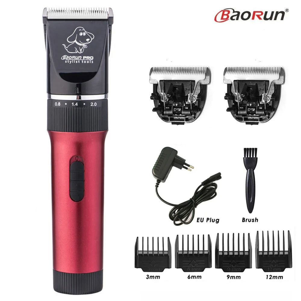 BaoRun P6 Professional Dog Hair Trimmer Rechargeable Pet Cat Grooming Clipper Shaver Low-Noise Electric Cutters Haircut Machine