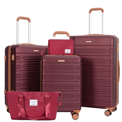 5-Piece ABS Hardside Luggage Set With TSA Lock and Double Spinner Wheels