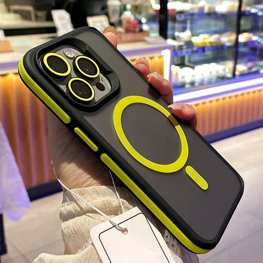Magnetic Luxury Matte Translucent Shockproof Case for iPhone 17 16 15 11 13 12 14 Pro Max Plus for Magsafe Wireless Charge Cover