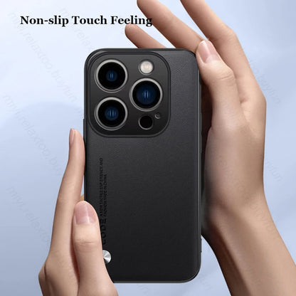 For iPhone 16 Pro Max Case Premium PU Leather Back Cover iPhone16 I Phone 16Pro 16 ProMax Plus Silicone Bumper Shockproof Coque