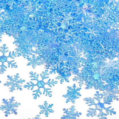 300PCS Snowflake Confetti Snowflake Glitter Confetti Decorations for Winter Party Christmas Party Supplies DIY Craft Projects