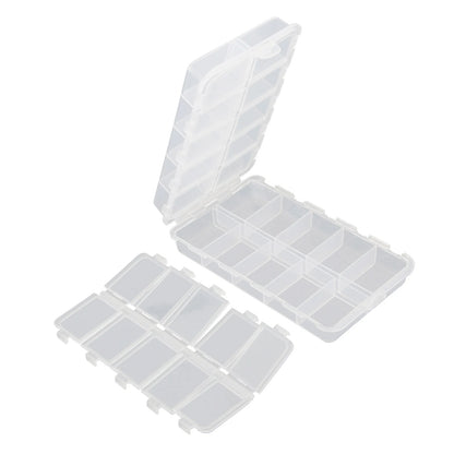 16.5 X 10 X 4cm 20 Compartments Plastic Fishing Tackle Box for Fishing Lures Baits / Hooks Storage, Transparent Fishing Case