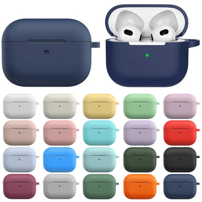 3rd Gen Earphone Case for AirPods 3 Apple Earphone Protective Case With Hook Hole Silicone Airpods Case Cover Earbuds Ear Pads