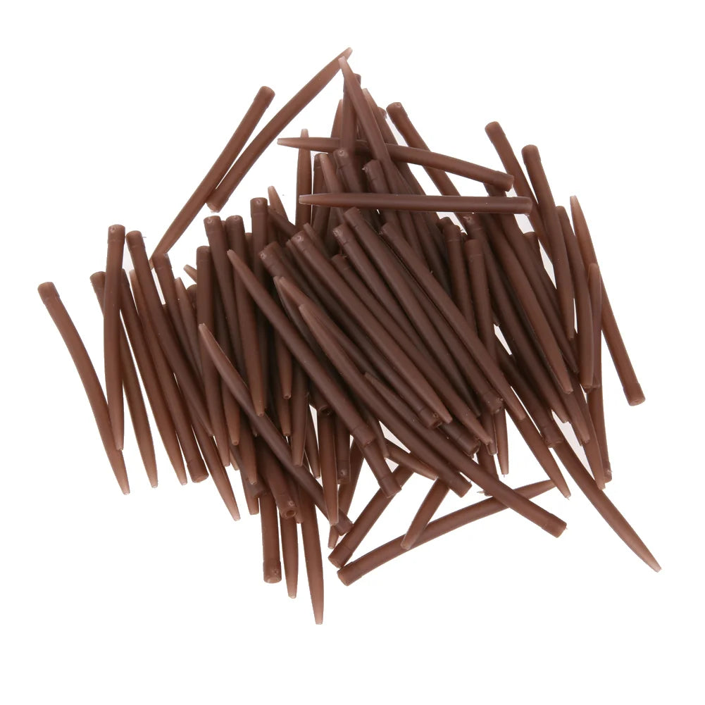 100PCS Terminal Carp Fishing Anti Tangle Sleeves Connect With Fishing Hook Rubber Tip Tube Positioner Terminal Fishing Tackles