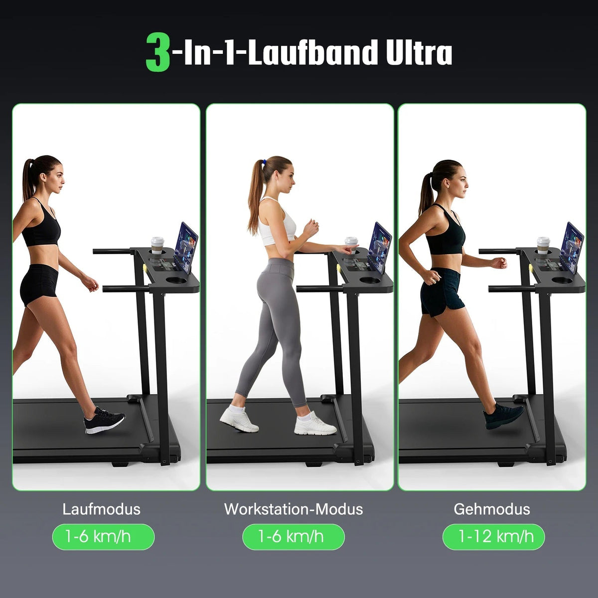Treadmill Walking Pad for Home 3in1 Folding Under Desk Treadmill 2.5HP Smart Walking Treadmill With APP & LED Display