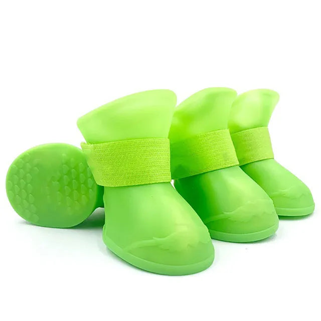 4Pcs Pet WaterProof Rainshoe Anti-Slip Rubber Boot for Small Medium Large Dogs Cats Outdoor Shoe Dog Ankle Boots Pet Accessories