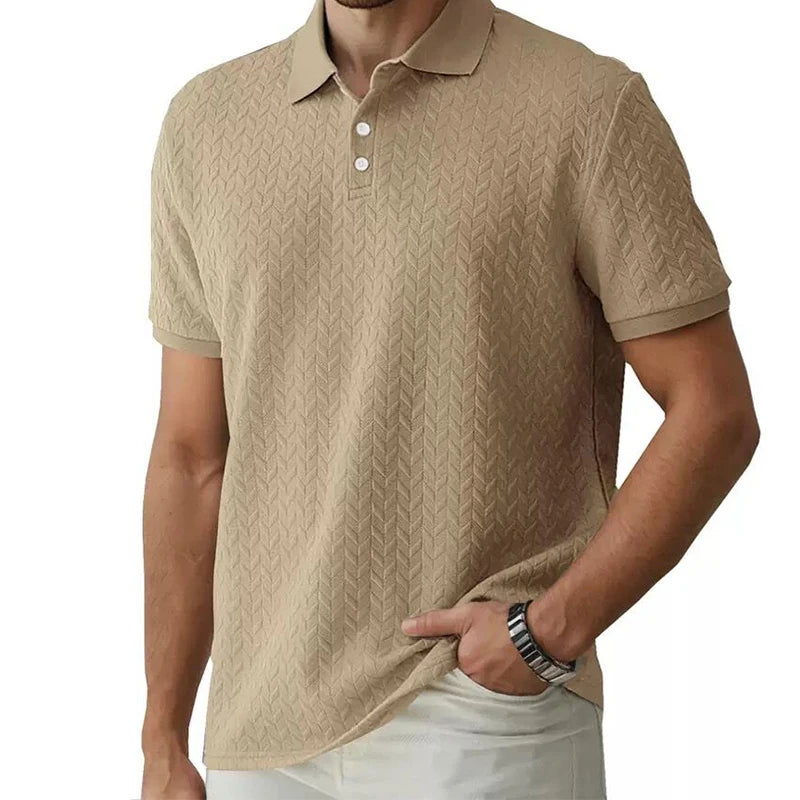 Men's Short Sleeve Polyester Polo Shirt Breathable Casual Top