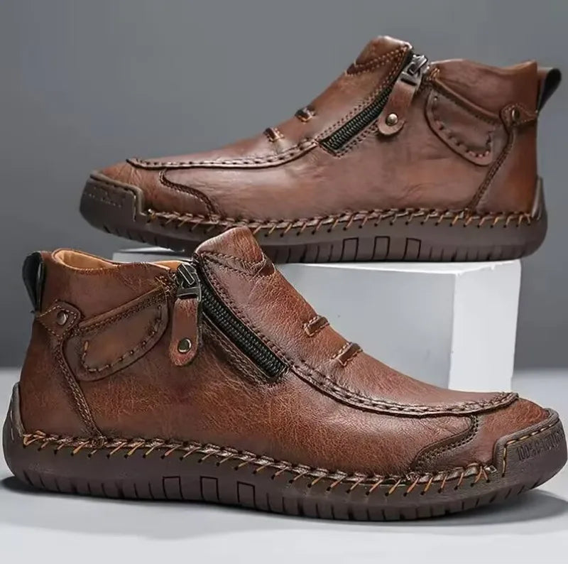 Men's Shoes Classic Handmade Leather Boots Fashion Outdoor Shoes for Men Ankle Boots Comfort Slip on Driving Shoes Men's Boots