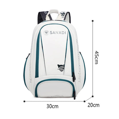 SANXDI Tennis Bag Unisex Large Capacity Squash Badminton Tennis Racquet Backpack Portable Paddles Pickleball Tennis Shoulder Bag