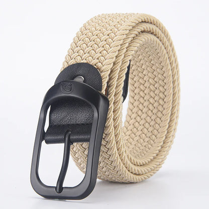 Men's Belt Casual Woven Elastic Belt Outdoor Sports Women's Belt Climbing Work Belt Jeans Suit Pants Men's and Women's Universal