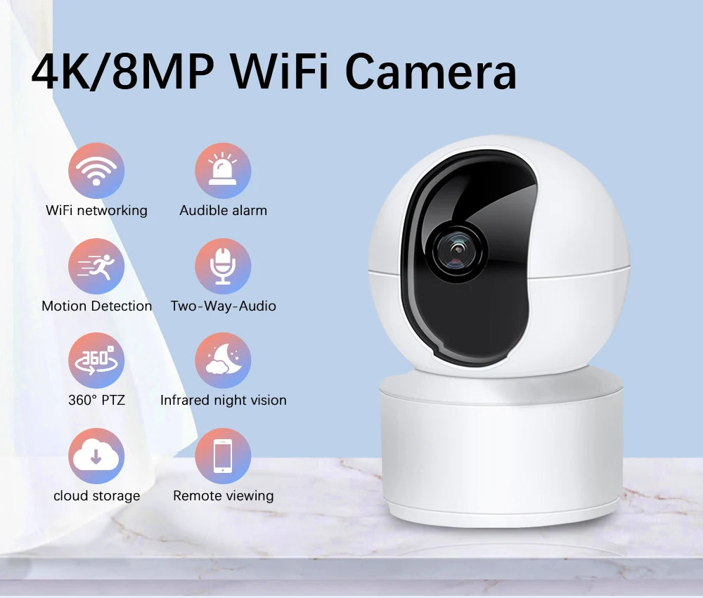 Neye S5 4MP 1080P WiFi PTZ Dome Security Camera with 10X Digital Zoom