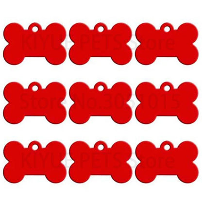 Wholesale 100Pcs Dog ID Tags Laser Engraving Bone Tags Name Plate Personalized Customized Name ID Tags Dogs Pendant Pet Tag