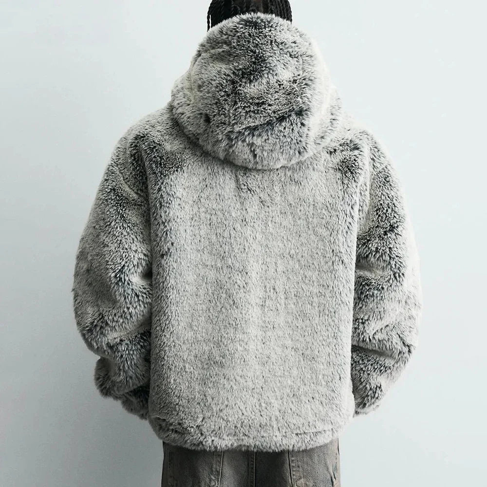 Winter New Men's Faux Fur Long-Sleeved Jacket American Retro Fashion Trendy High Street Loose Casual Niche Men's Top 2025