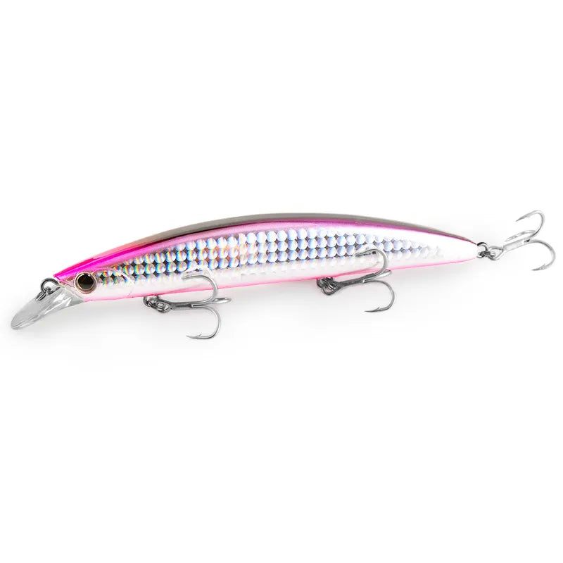 130F Ultra Long Casting Floating Wobbler Minnow Hard Bait 130mm 23g Flounder Sea Bass Saltwater Sea Fishing Lure Depth 0.8-1.5m
