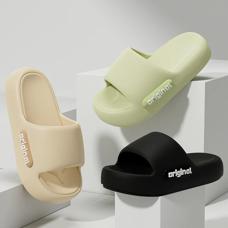 Thick Bottom Cloud Slippers Women Fashion Letter Print Platform Sandals Woman