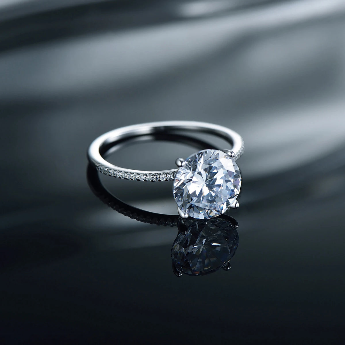 2023 Classic Luxury Real Solid 925 Sterling Silver Ring 3Ct 10 Hearts Arrows Zircon Wedding Jewelry Rings Engagement for Women