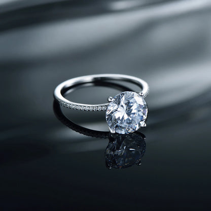2023 Classic Luxury Real Solid 925 Sterling Silver Ring 3Ct 10 Hearts Arrows Zircon Wedding Jewelry Rings Engagement for Women