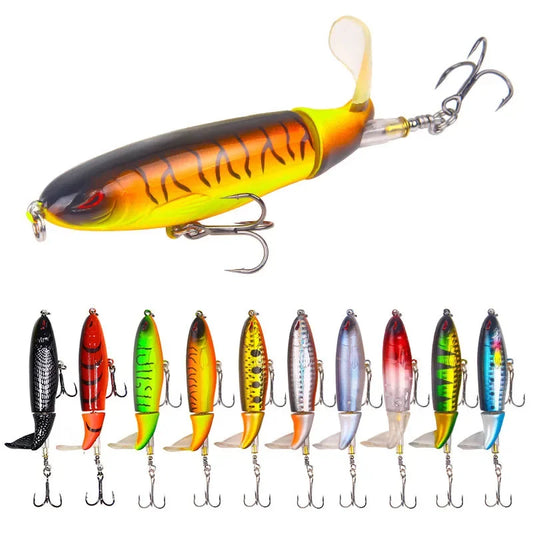 1Pcs  Plopper Fishing Lure 13g/15g/35g Catfish Lures for Fishing Tackle Floating Rotating Tail Artificial Baits Crankbait